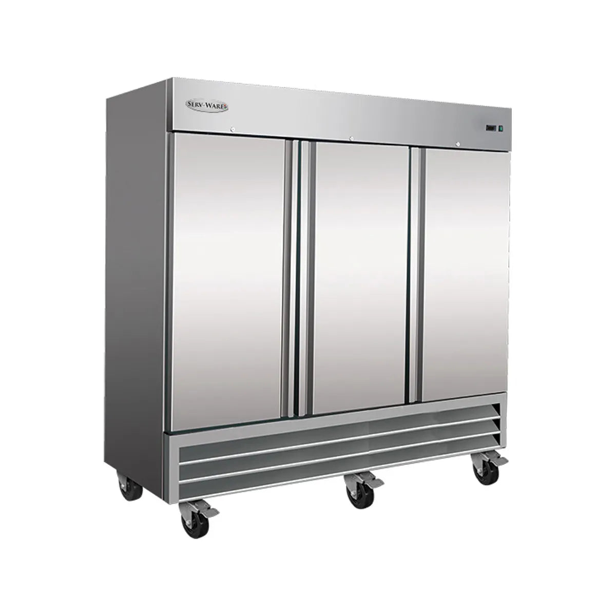 Serv-Ware RF3-HC 81" 3-Section Solid Door Reach-In Freezer Bottom Mount 72 cu. ft.