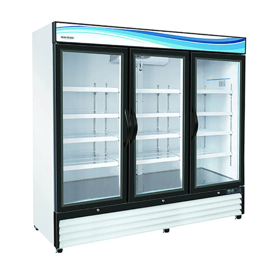 Serv-Ware GF72-HC Three Glass Door Freezer Merchandiser, 72 cu. ft. Capacity
