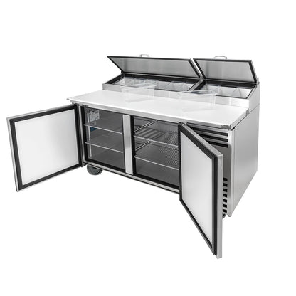 True TPP-67-HC 67" TPPAT Series Pizza Prep Table w/ Refrigerated Base
