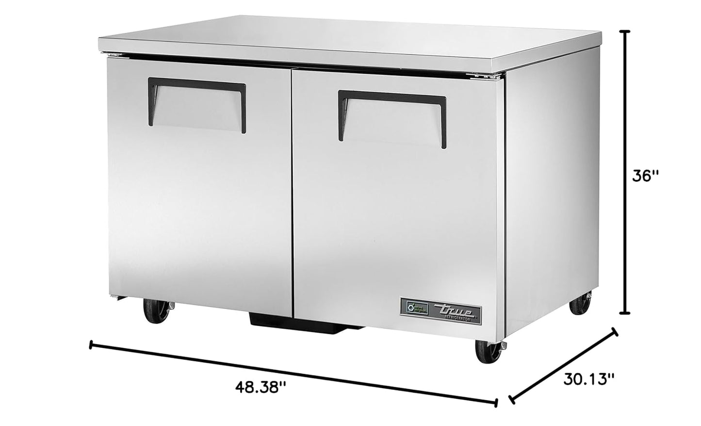 True TUC-48-HC Undercounted Solid Door Refrigerator with Hydrocarbon Refrigerant