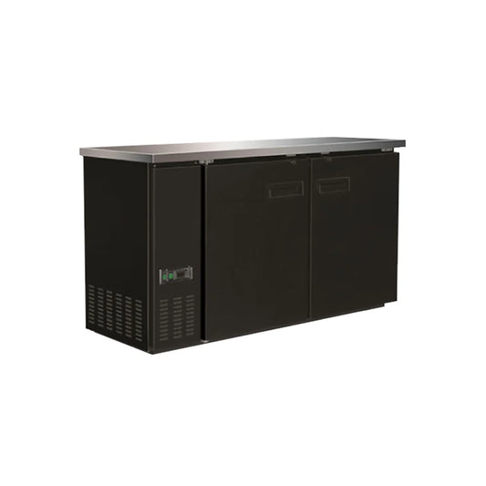 Serv-Ware BB2-24-HC 49" 2 Section Back Bar Cooler with Solid Door