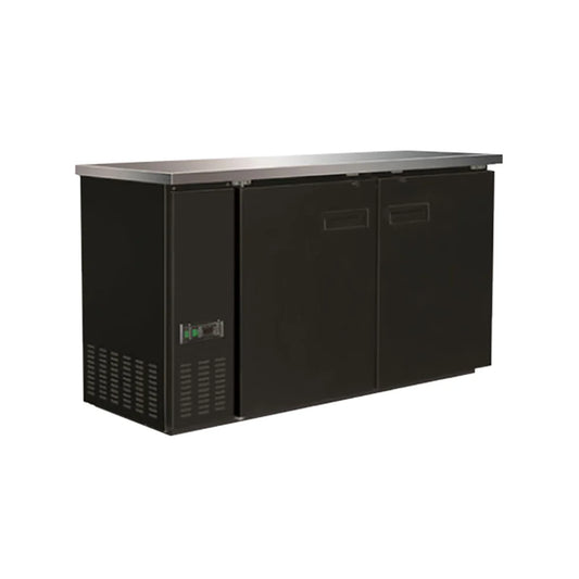 Serv-Ware BB3-24-HC 61" 2 Section Back Bar Cooler with Solid Door