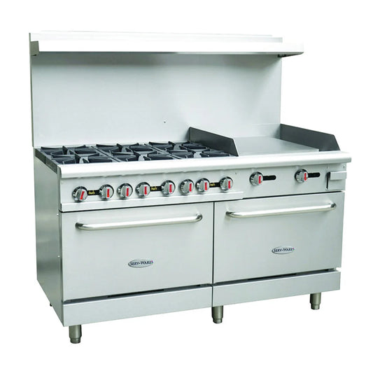 Serv-Ware SGR-6B-24RG 60" Gas Range w/ (6) Open Burners