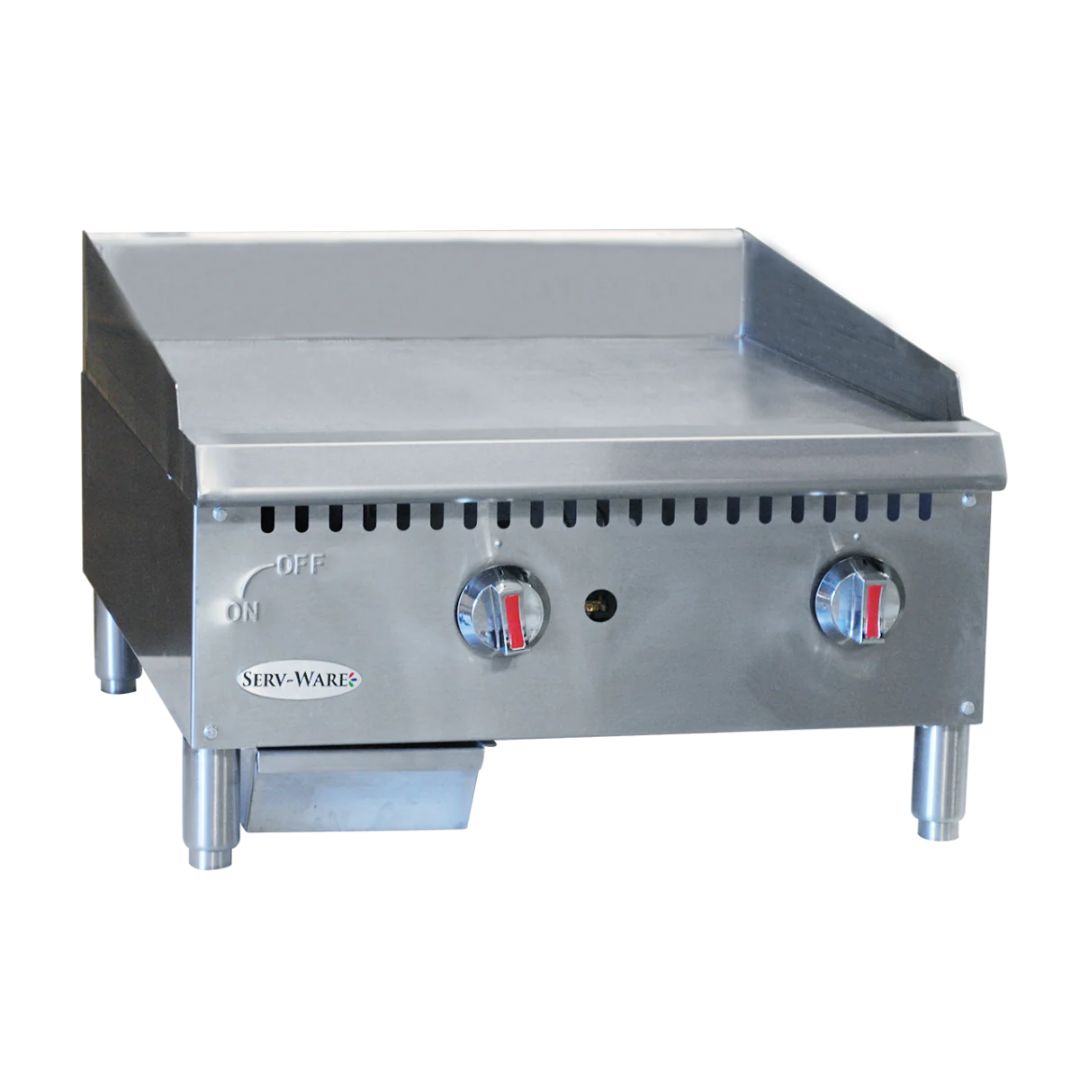 Serv-Ware 24" 2 Burner Thermostatic Gas Griddle