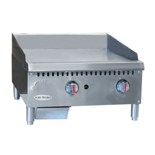 Serv-Ware 24" 2 Burner Thermostatic Gas Griddle