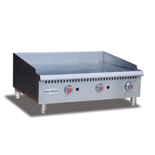 Serv-Ware 36" 3 Burner Thermostatic Gas Griddle