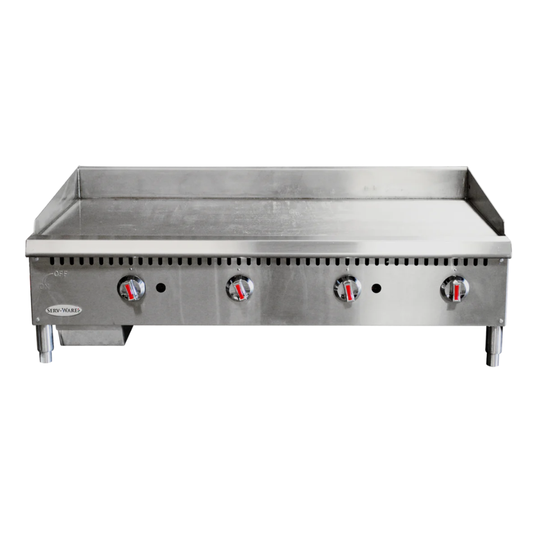 Serv-Ware 48" 4 Burner Thermostatic Gas Griddle