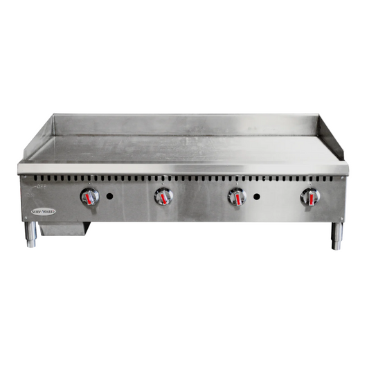 Serv-Ware 48" 4 Burner Thermostatic Gas Griddle