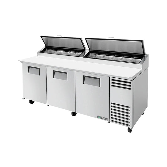 True TPP-93-HC 93" TPPAT Series Pizza Prep Table w/ Refrigerated Base