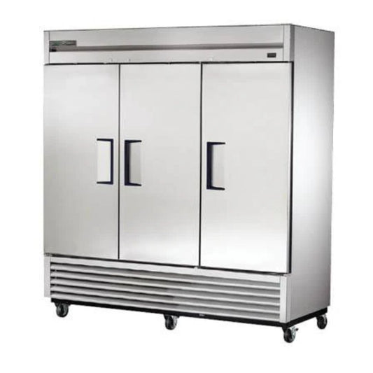 True T-72F-HC 78" 3-Section Solid-Door Reach-In Freezer