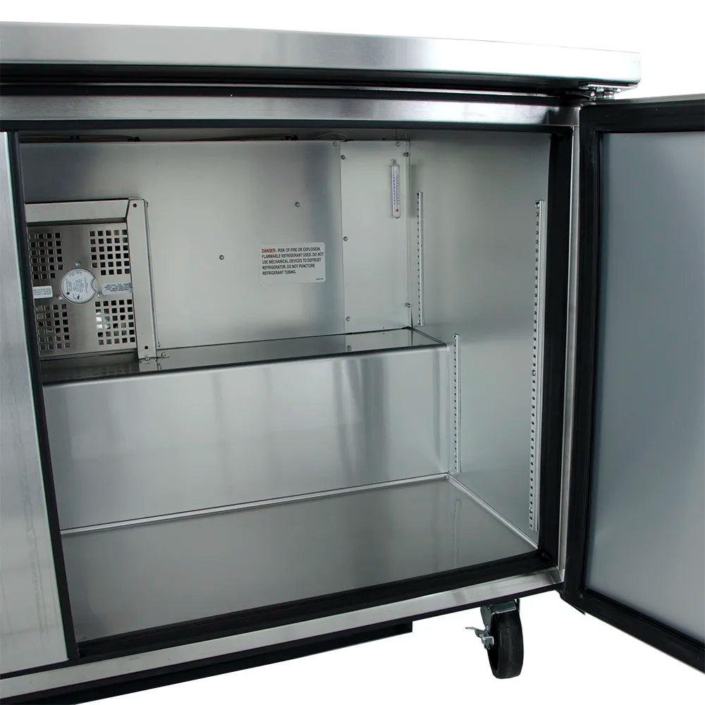 True TWT-48-HC 48" 2-Door Worktop Refrigerator