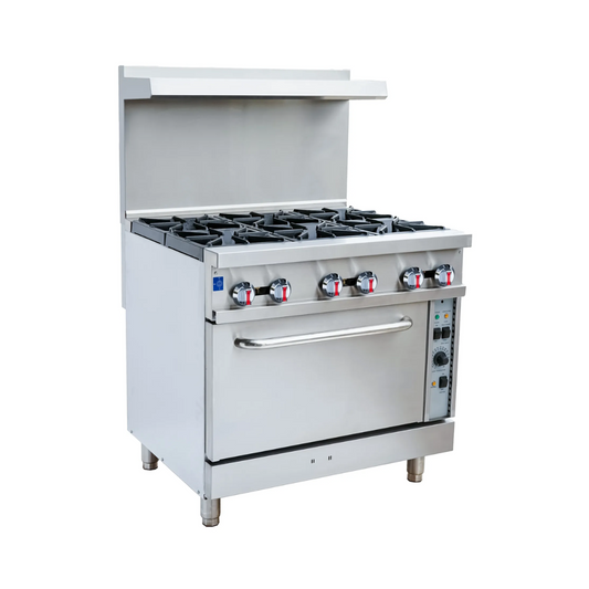 Serv-Ware SGR-6B-C 36" Gas Restaurant Range w/ (6) Open Burners