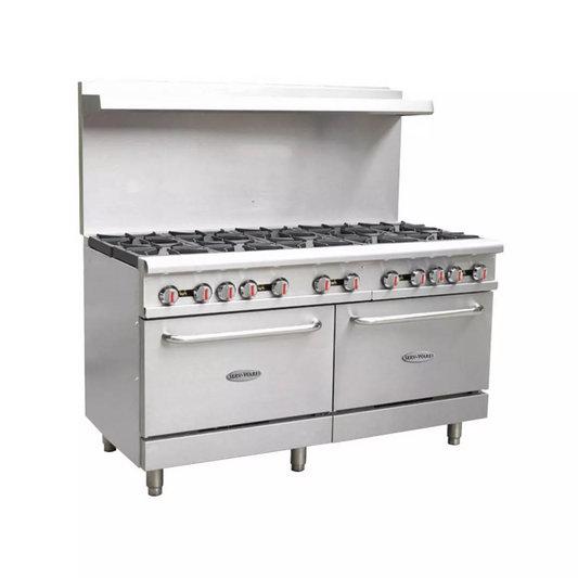 Serv-Ware 60" 10-Burner Commercial Gas Range