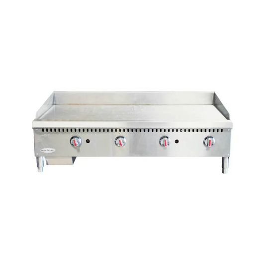 Serv-Ware SMGS-48 48" Countertop Manual Gas Griddle 3/4" Steel Plate