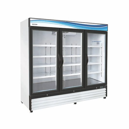 Serv-Ware GR72-HC 81" 3-Section Merchandising Refrigerator in White