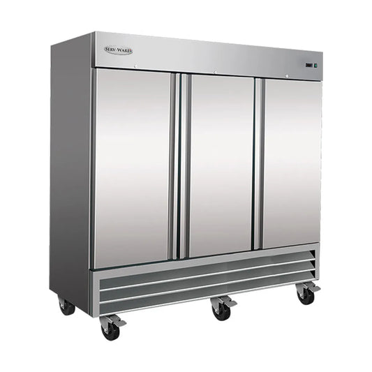 Serv-Ware RR3-HC - Reach-In Refrigerator three-section 81"W 3 solid doors