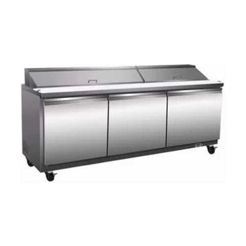 Serv-Ware SP-72-18-HC Sandwich & Salad Prep Table – 72" Commercial Refrigerator, 18-Pan Capacity, Stainless Steel