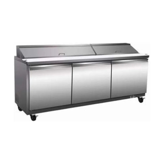 Serv-Ware SP-72-18-HC Sandwich & Salad Prep Table – 72" Commercial Refrigerator, 18-Pan Capacity, Stainless Steel